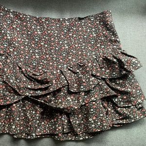 Maje floral ruffled miniskirt